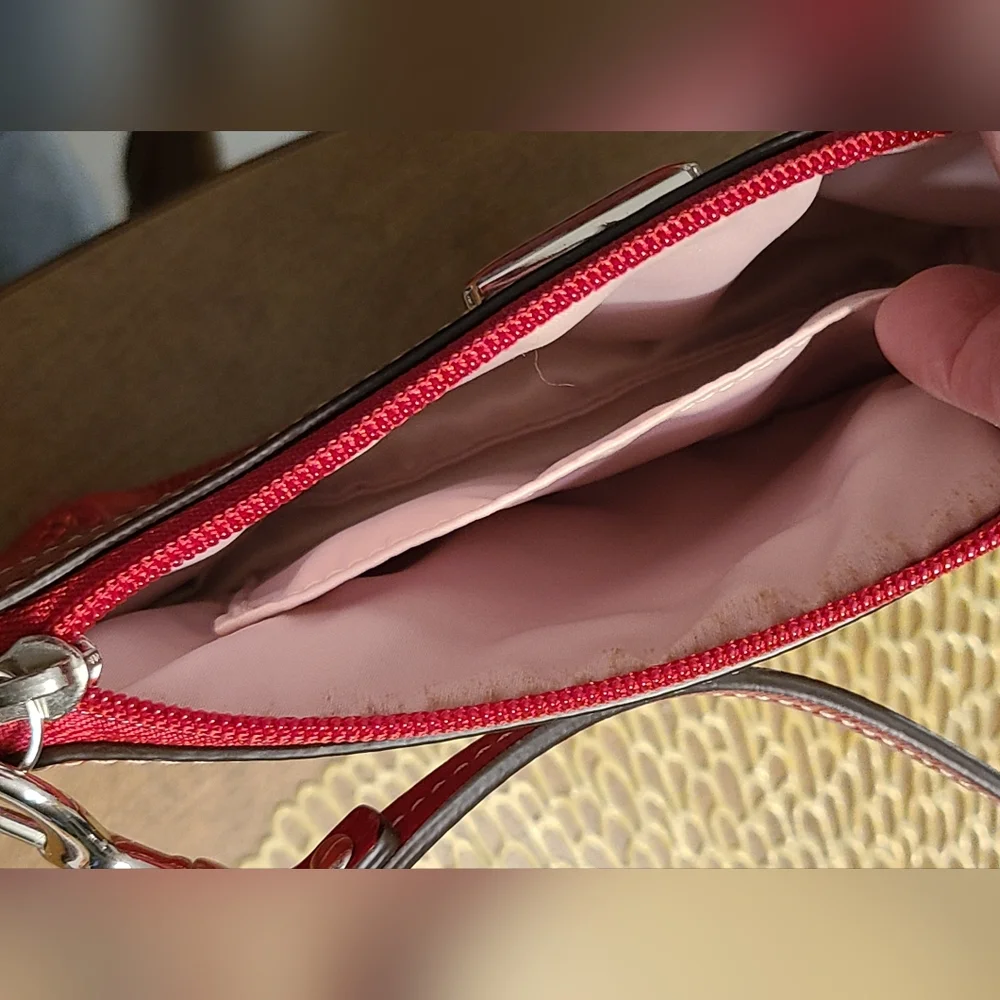 Coach Red Wristlet Small Purse - Picture 3 of 8